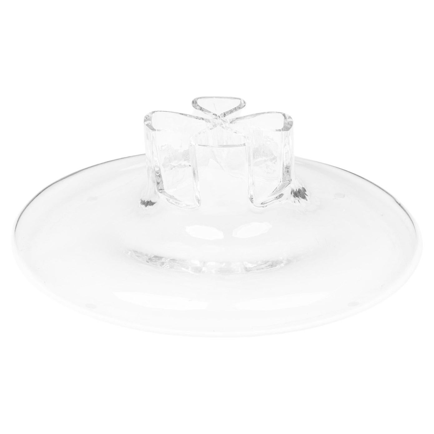 Barbini Italian Mid-Century Four Leaf Clover Murano Glass Flower Vase For Sale