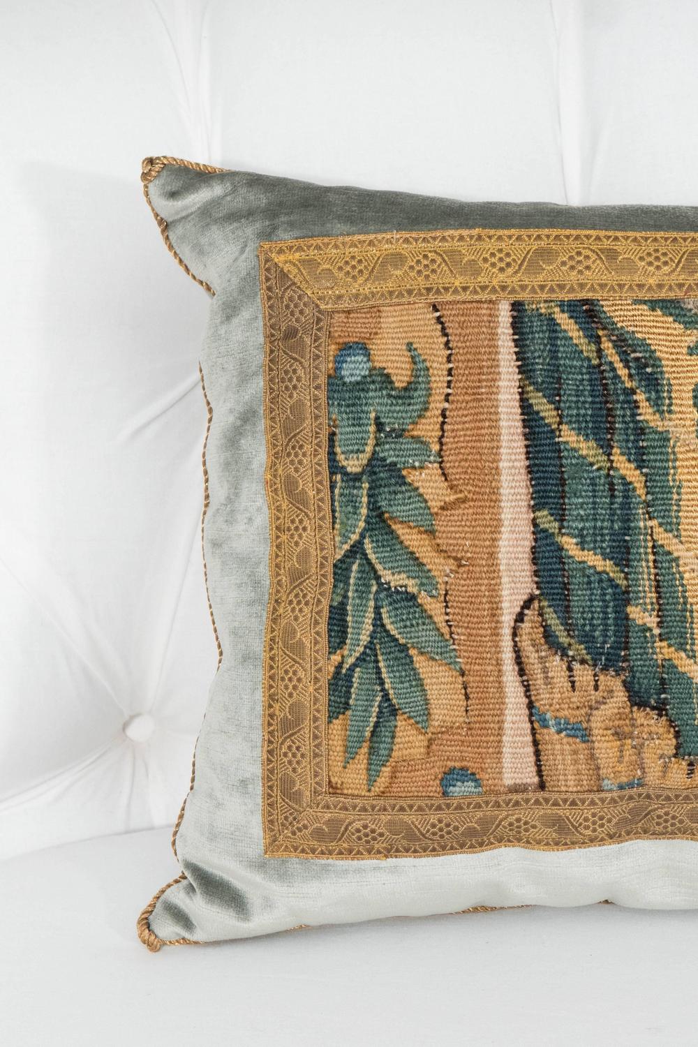 Pair of Antique Tapestry Pillows For Sale at 1stdibs