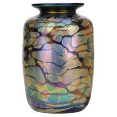 Vintage Art Nouveau Style Iridescent Glass Vase