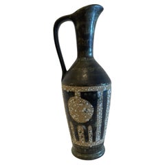 Brocca israeliana di metà secolo in ceramica smaltata Lapid Lava
