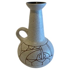 Israeli Mid-Century Lapid Sgraffito Glazed Ceramic Pitcher