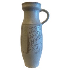 Brocca israeliana di metà secolo in ceramica smaltata Lapid Sgraffito