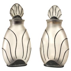 American Art Deco Frosted Glass Perfume Bottles