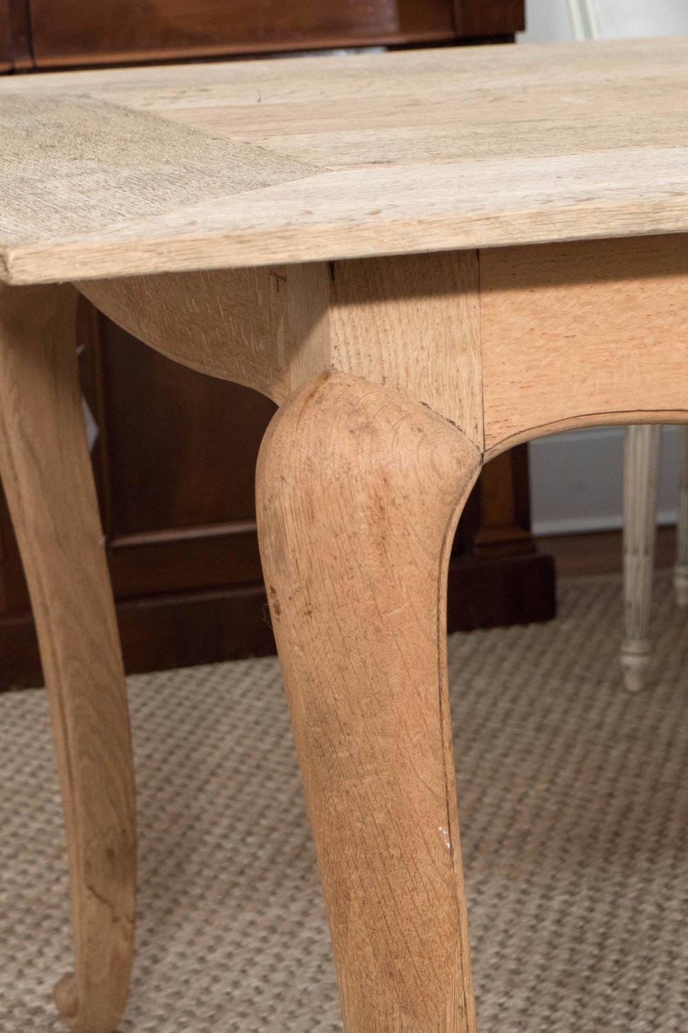 French Bleached Oak Dining Table For Sale at 1stdibs