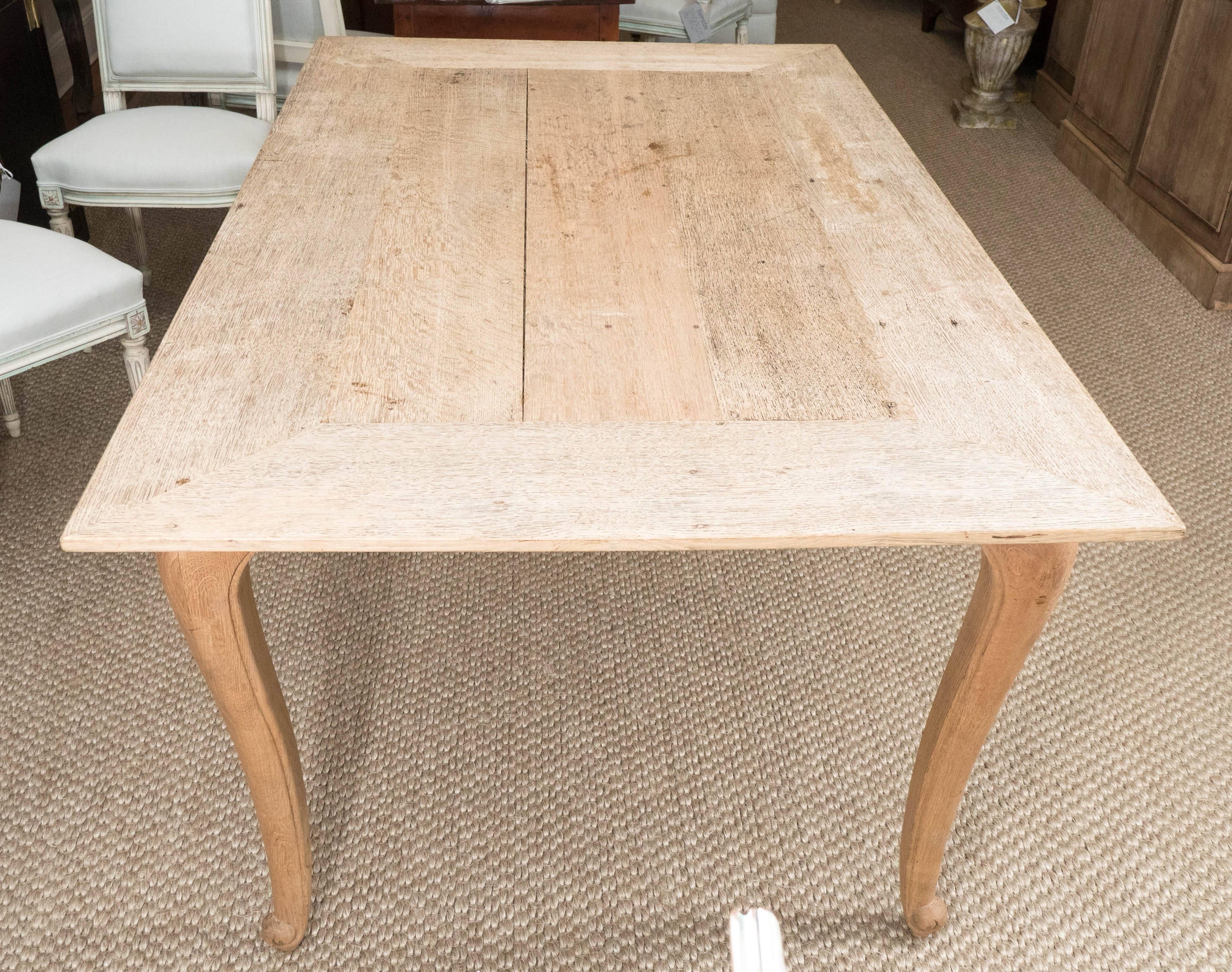 19th Century French Bleached Oak Dining Table