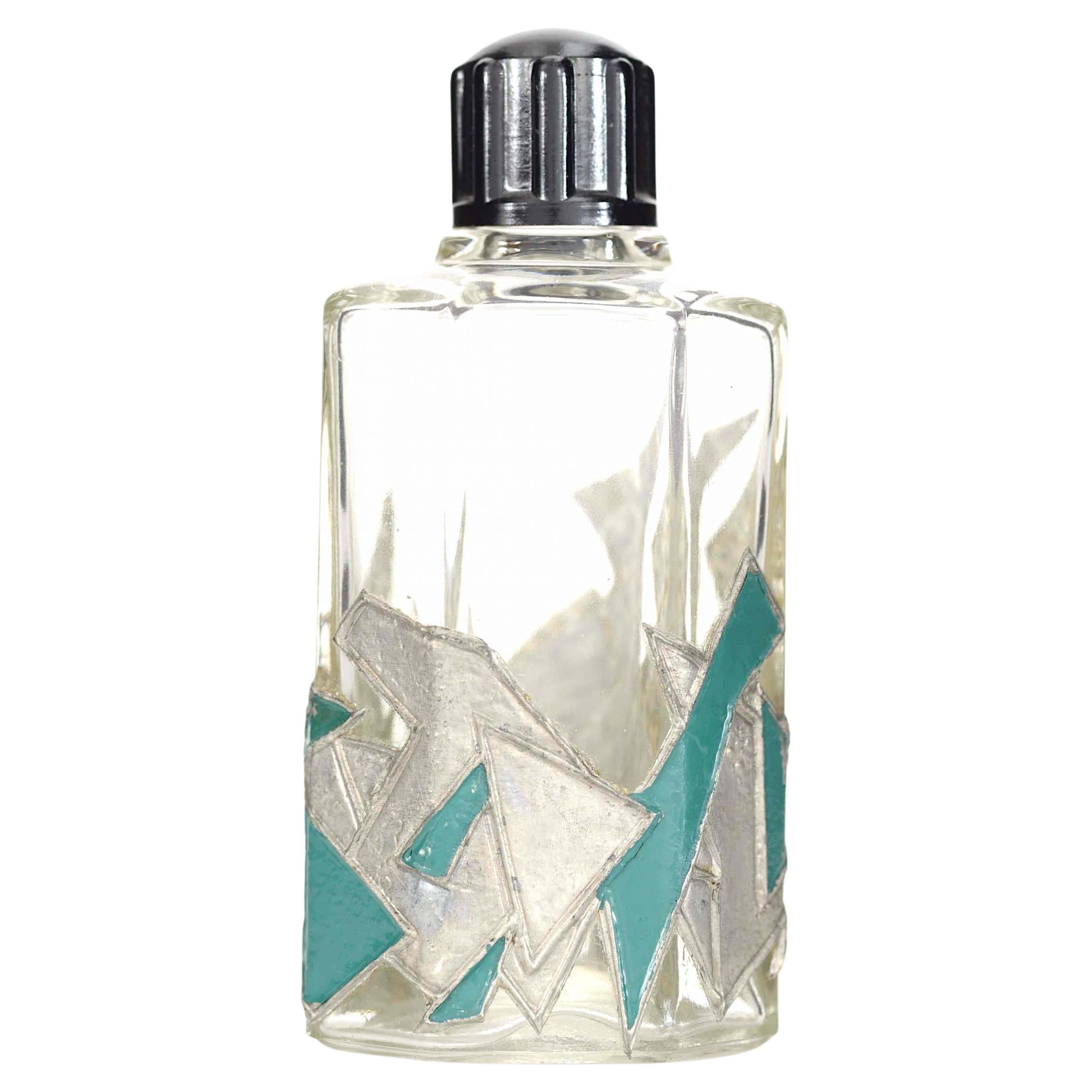 French Art Deco Geometric Design Perfume Bottle For Sale