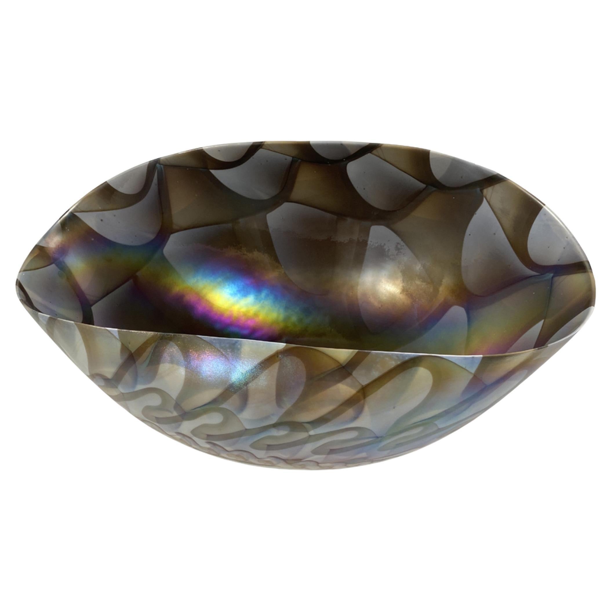 Cuenco moderno italiano de cristal de Murano en venta