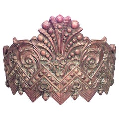 Antique Hand-Carved Wooden Valances, American Colonial, Circa 1850