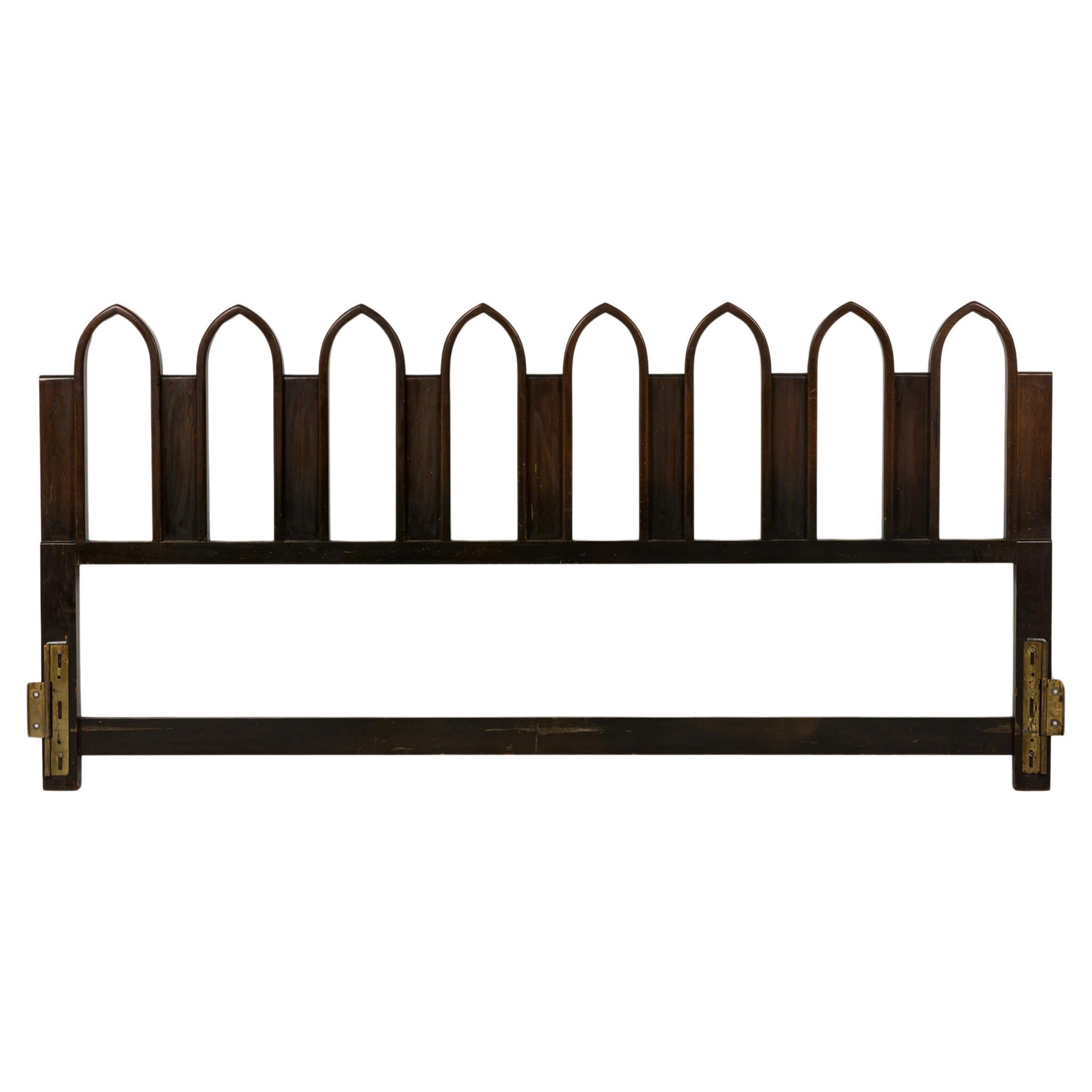 Harvey Probber Mid-Century American "Arch" King-Size Walnut Headboard