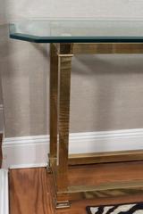 Brass and Glass Console Table by Mastercraft