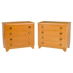 Pair of T.H. Robsjohn-Gibbings Mid-Century American Modern Bleached Walnut