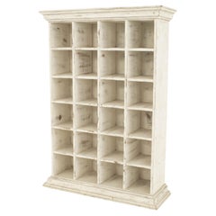 Antique White Apothecary Cabinet, Victorian Style with 24 Shelves