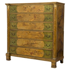 French Victorian Chinoiserie Gilt, Painted, and Lacquered 6-Drawer Chest Dresser