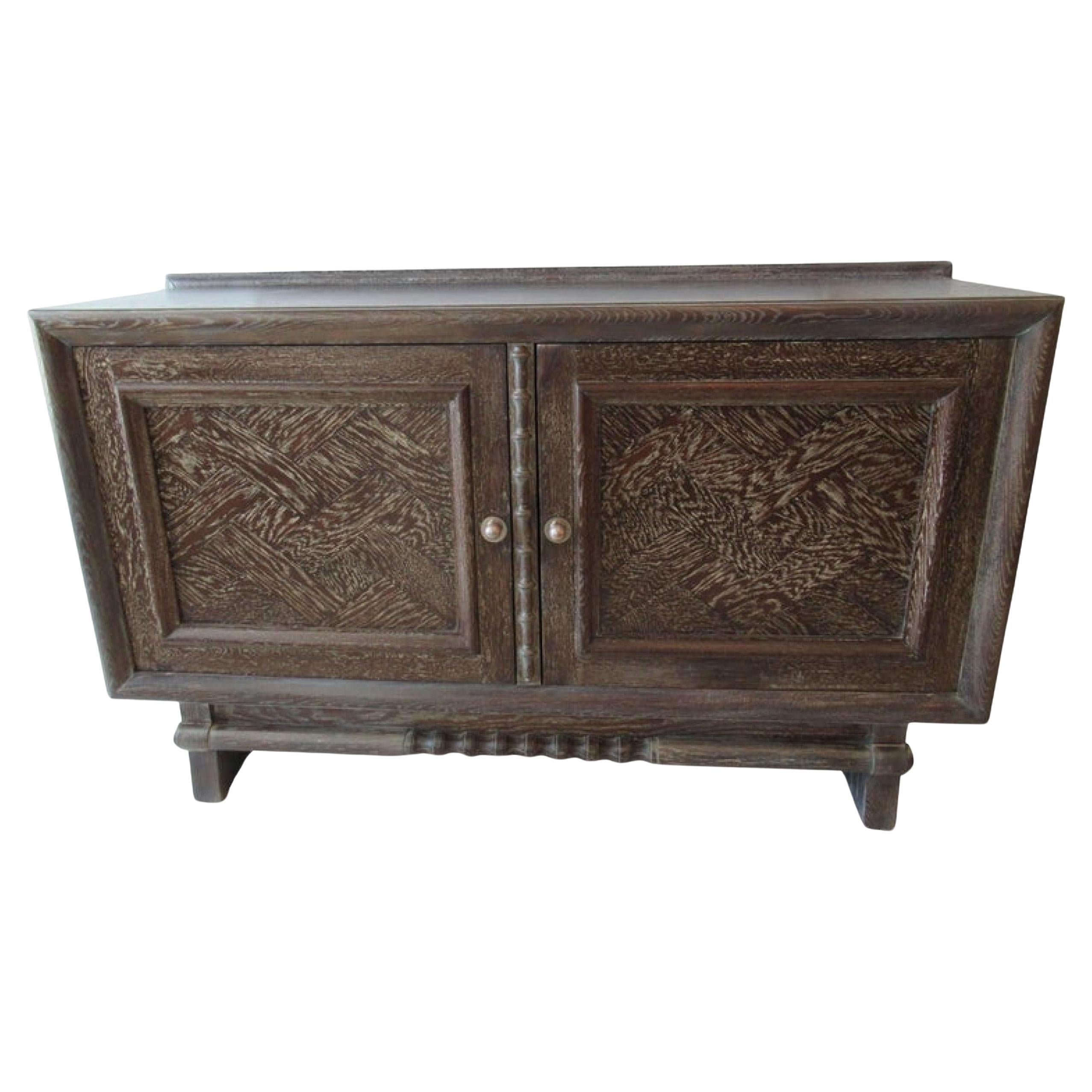 Credenza moderna francese a due ante in Oak cerato, Jean-Charles Moreux