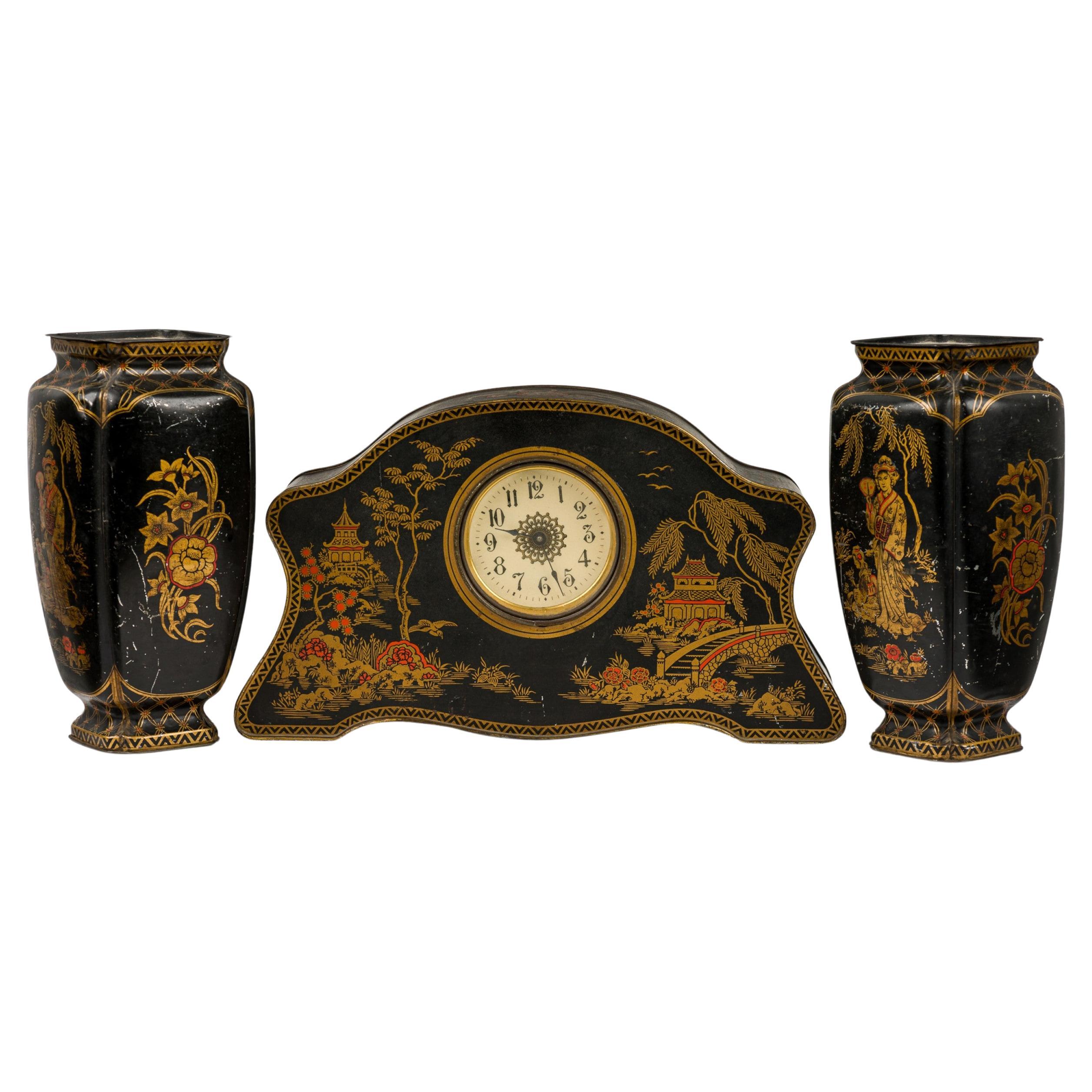 Set di orologi Chinoiserie della Reggenza inglese