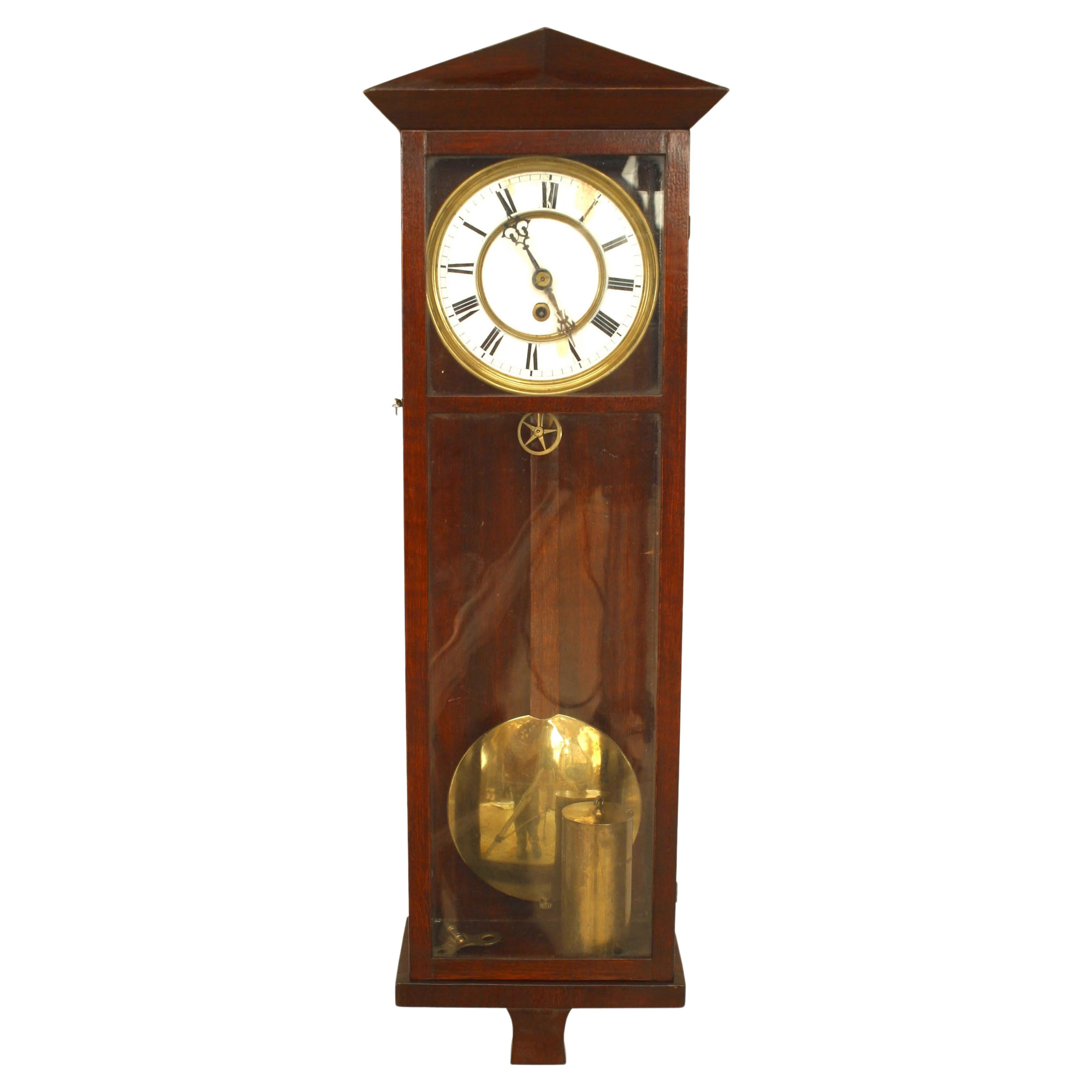 American Victorian Mahogany Wall Clock