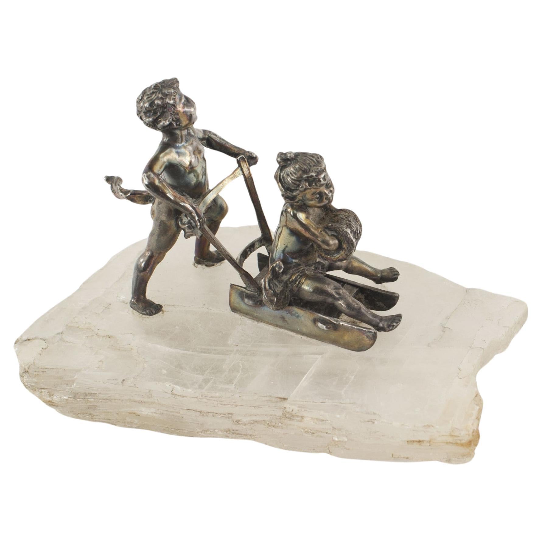 Victorian Plated Cupids Figure For Sale
