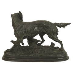 Delabrierre Victorian Bronze Dog Sculpture, Hand-Crafted in France