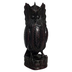 English Victorian Ebony Owl