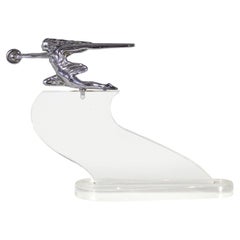 Art Deco Chrome Hood Woman Ornament