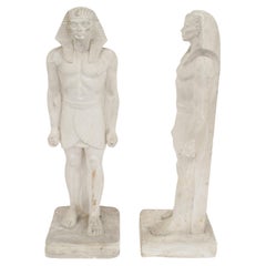 Pair of Egyptian Plaster Classical Figures