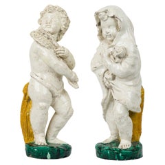 Pair of Continental 19th Century Majolica Figures