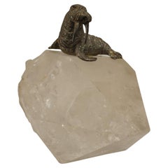 Bronze Walrus on a Crystal