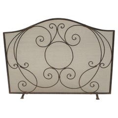 American Mission Style Wrought Iron Fire Screen