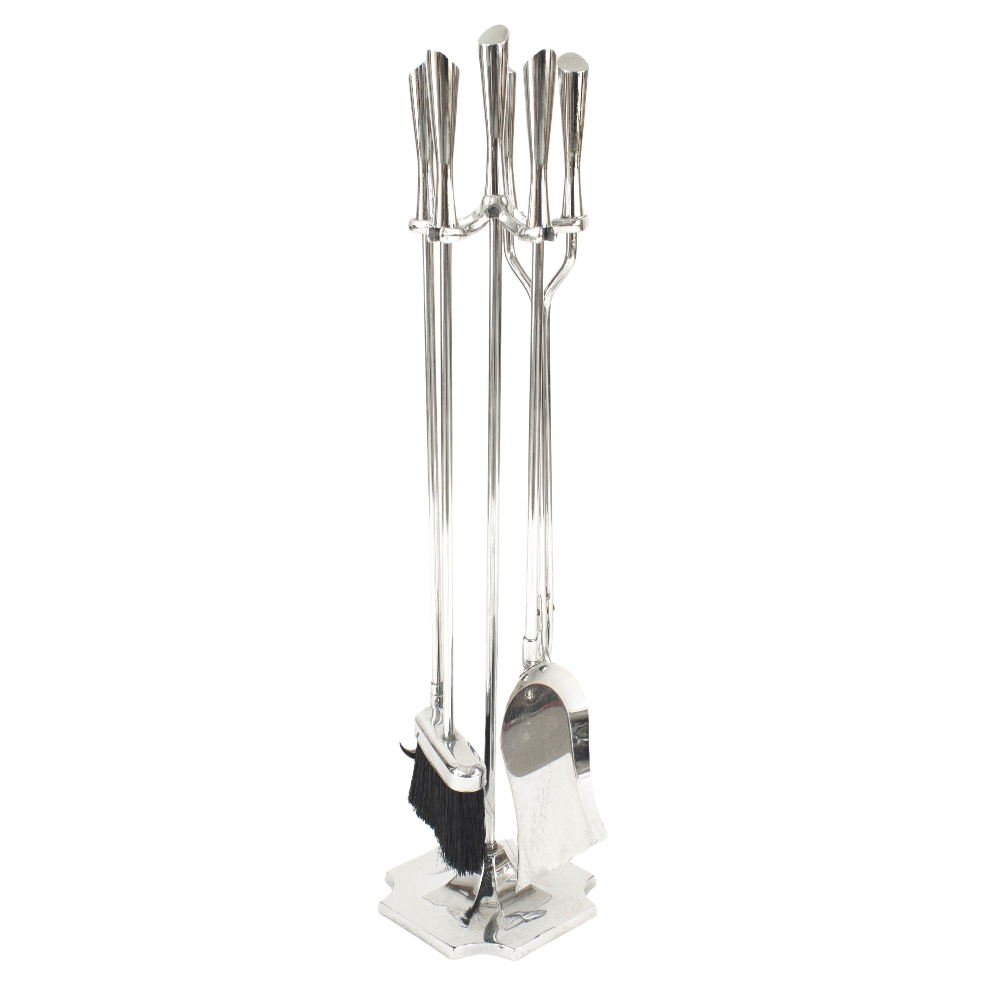 Juego de utensilios para la chimenea de estilo «Mid-Century Modern» americano, fabricado a mano en EE. UU.