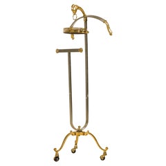 Maison Jansen Mid-Century Steel and Brass Valet with Ram Head Accents