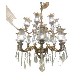 Monumental French Louis XV Style Chandelier Dore Bonze