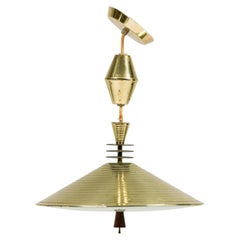 Italian Mid-Century Brass Saucer Chandelier