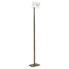 Italian Mid-Century Brass and Black Lacquer Floor Lamp, 1950-1970