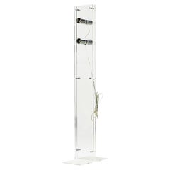 Charles Hollis Jones Lucite and Chrome Floor Lamp, 54\" Modern Design