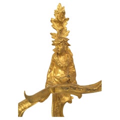Pareja de Apliques de Bronce Franceses Estilo Luis XV