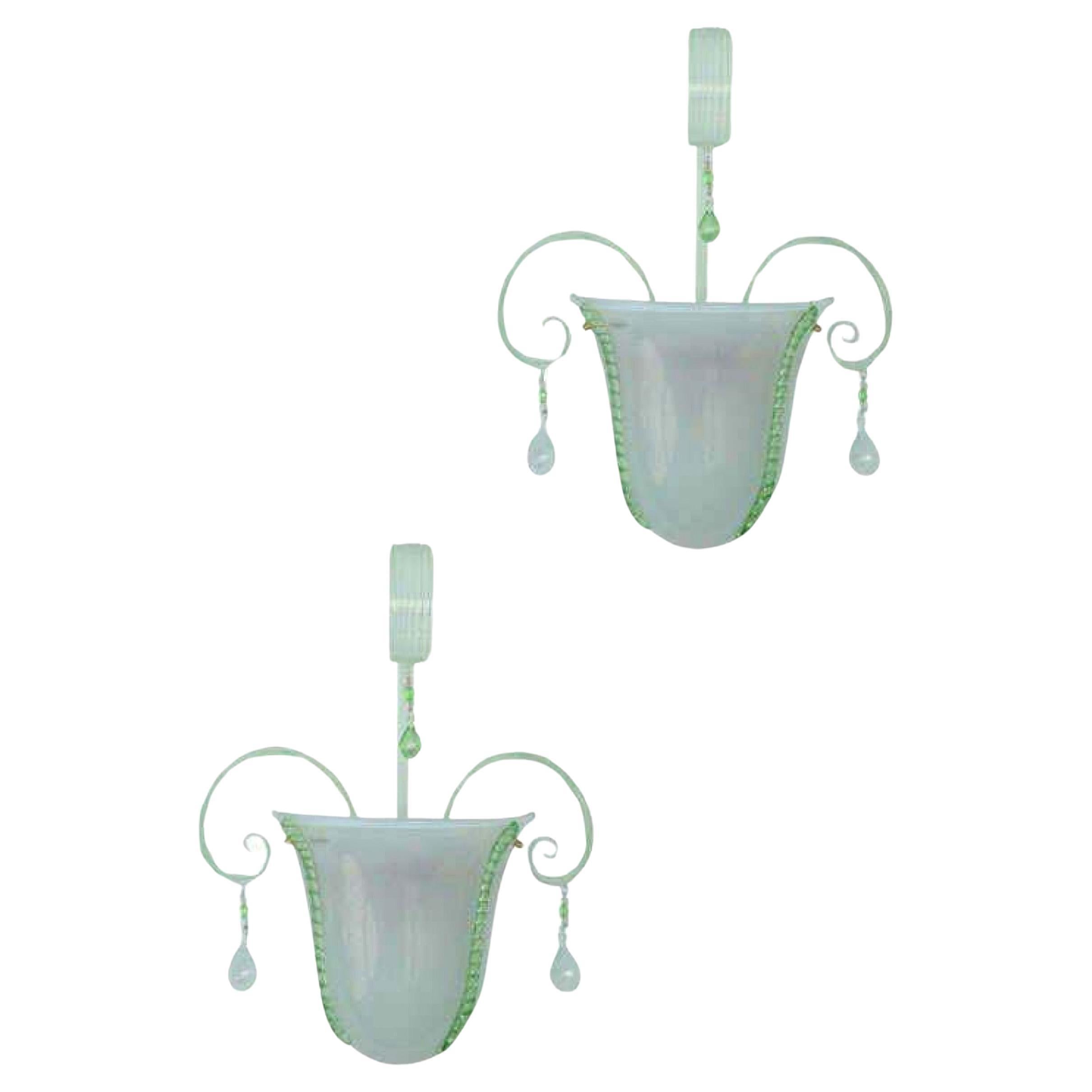 Paar Murano Glas Wandleuchten, Wandleuchter