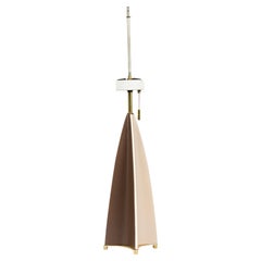 Gerald Thurston Parabolic Fin Table Lamp, Brass & Ceramic, 1950s