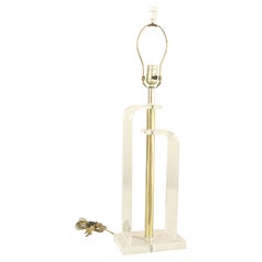 Amerikanische Mid-Century-Tischlampe aus Chrom und Lucite