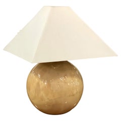 Paar Karl Springer Modern Citron Goatskin Sphere Tischlampen