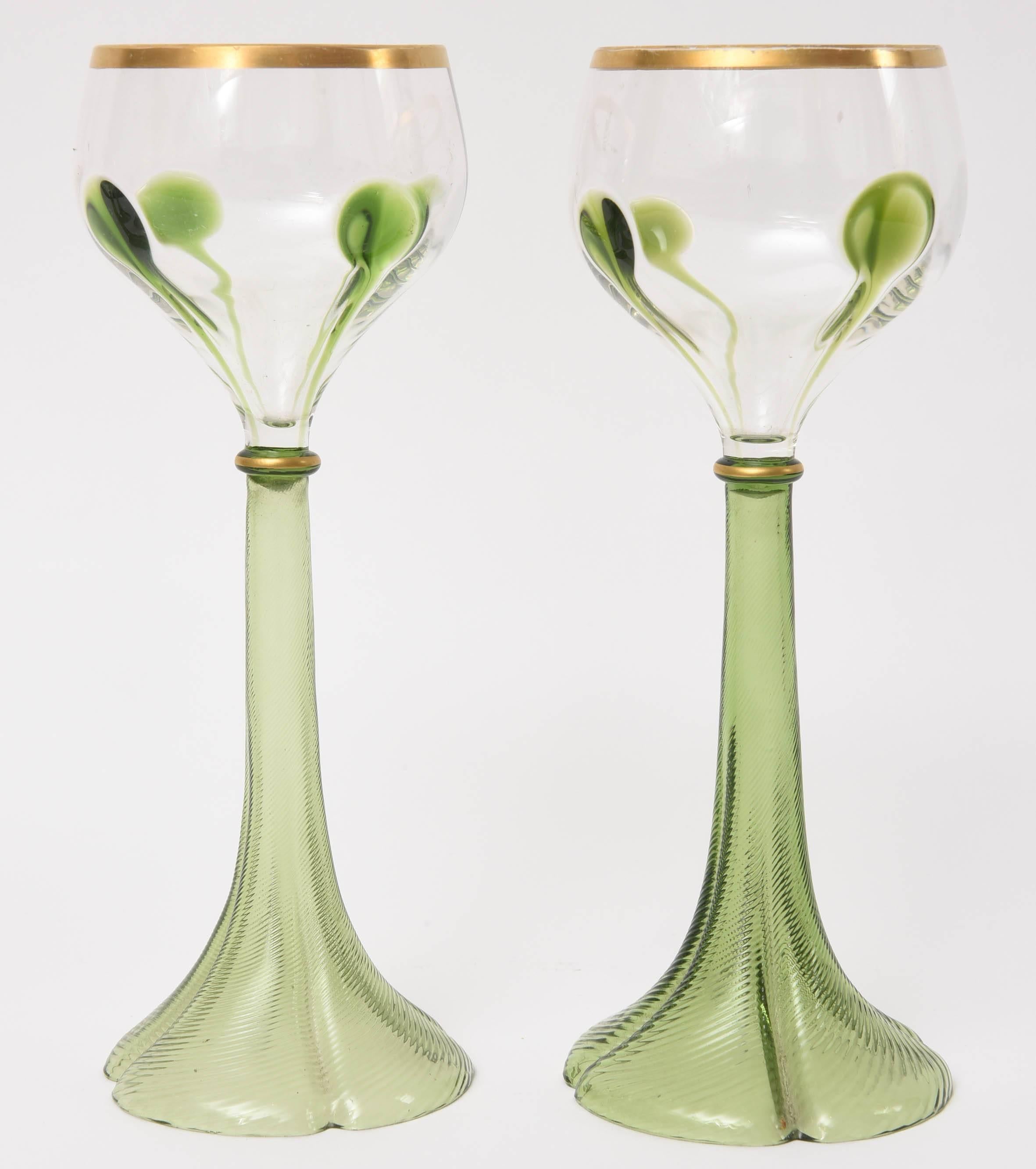 art nouveau wine glasses
