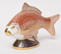 Royal Crown Derby Imari Color Whimsical Fish Paperweight/Table Ornament