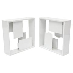 Satz von 3 italienischen modernen weißen Tischlampen/Wandleuchten, Gio Ponti