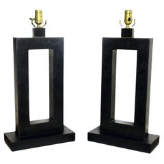 Paire de lampes de bureau modernes américaines en bronze huilé, Laurel Lamp Company