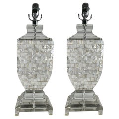 2 paires de lampes de table en nacre