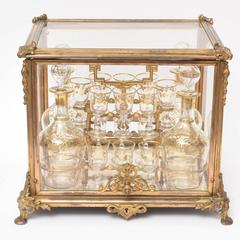 Antique Baccarat (Attributed) 19th Century Tantalus, Cave De Liquer, Original