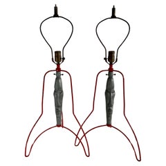 Paire de lampes de bureau américaines modernes figuratives en fer