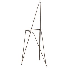 Mid-Century American Wrought Iron Minimalist Tripod Easel