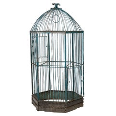 Jaula para pájaros de exterior de metal pintado American Country