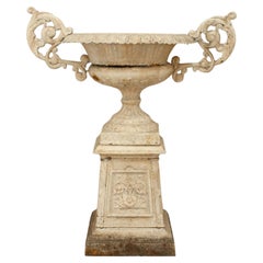 Outdoor Victorian White Painted Iron Urn
