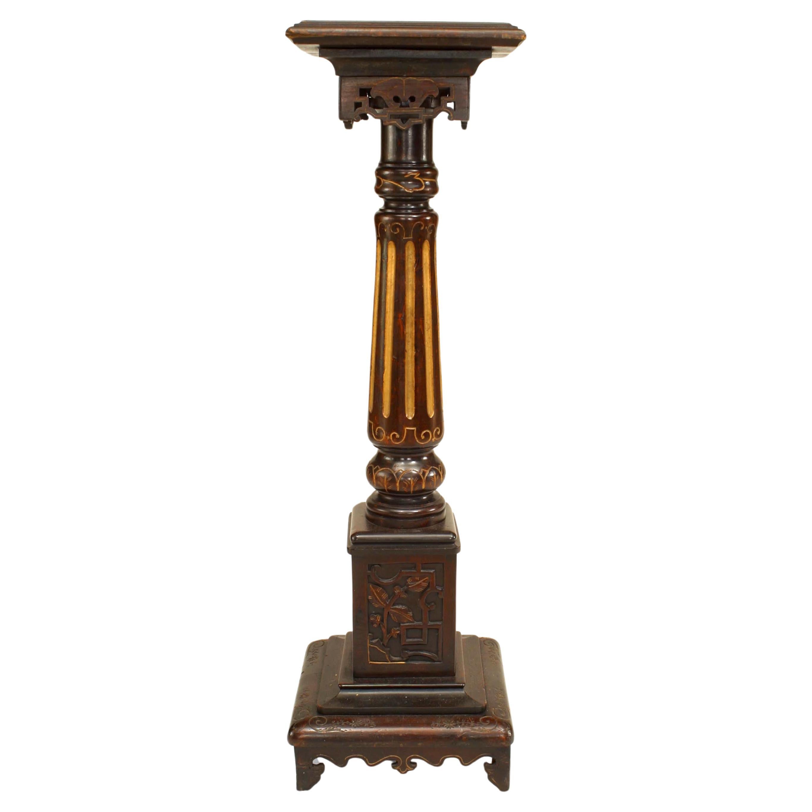 Pareja de pedestales de columna ingleses de la Regencia en venta